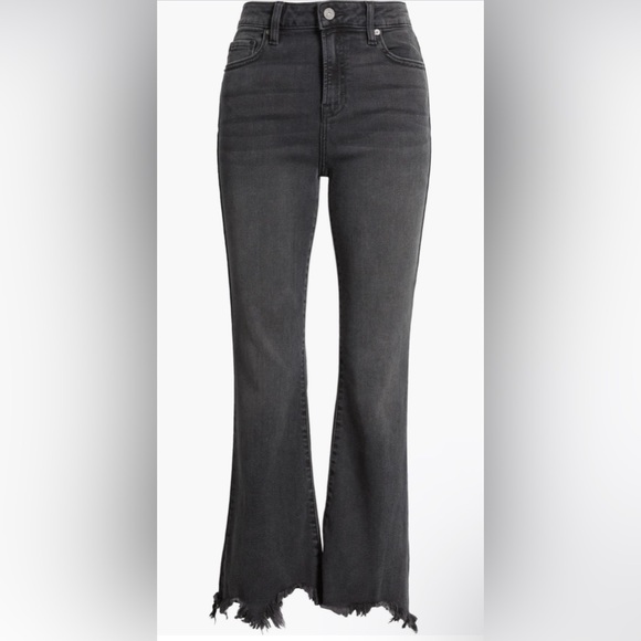 Hidden Jeans Denim - HIDDEN JEANS Fray Hem Crop Flare Jeans